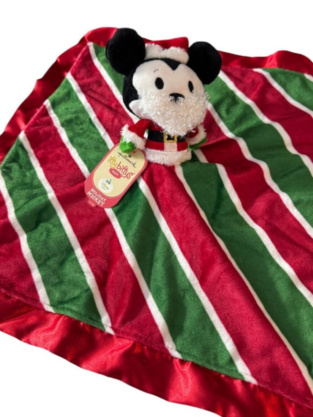 Disney Hallmark Itty Bittys Holiday Mickey Baby Lovey 14"x14"